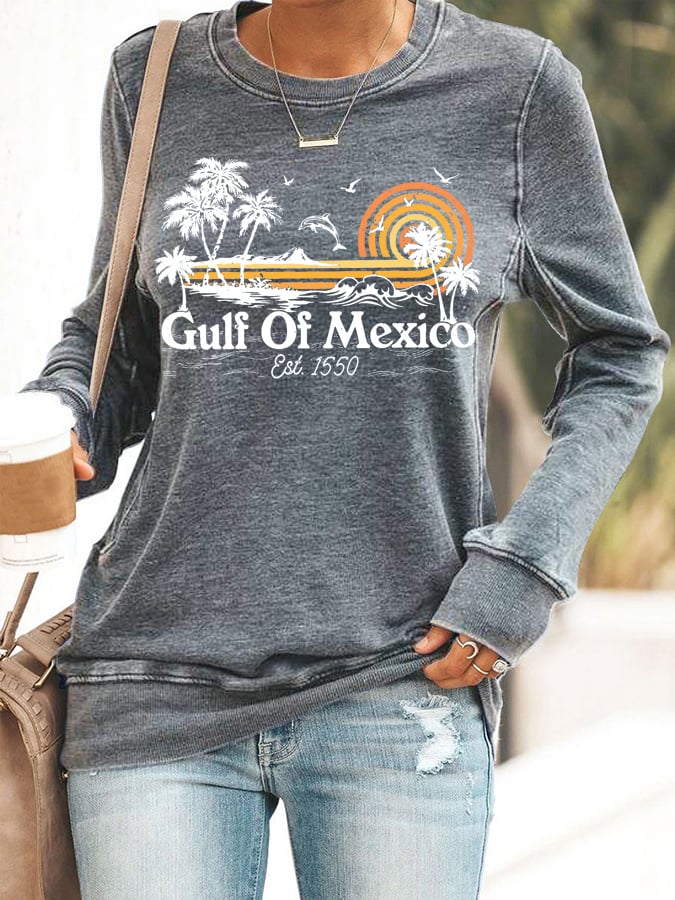 Women's Gulf Of Mexico Print Sweatshirt