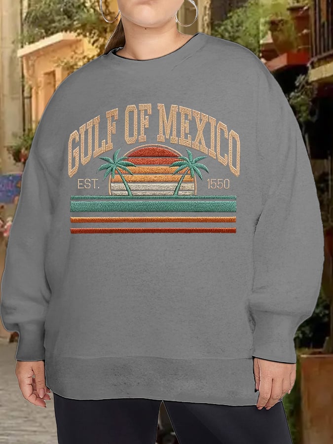 Women's Plus Size Gulf Of Mexico Print Sweatshirt