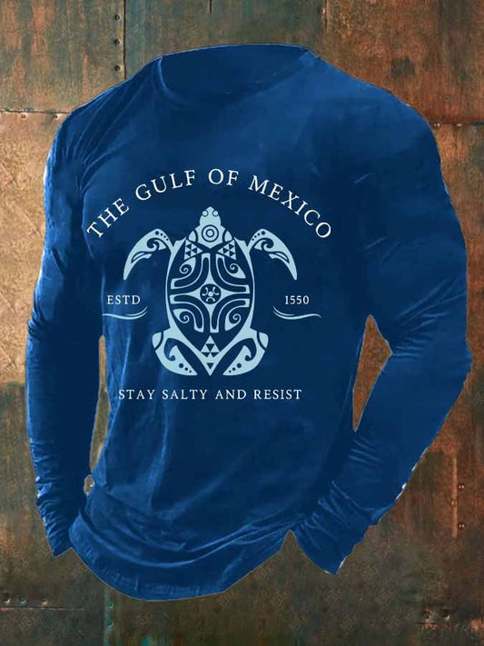 Men's Gulf Of Mexico Print Long Sleeve Top