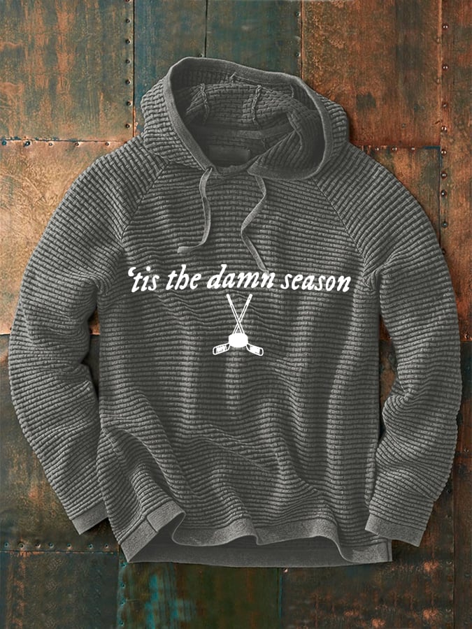 Men's Tis the Damn Season Hockey Print Hoodie
