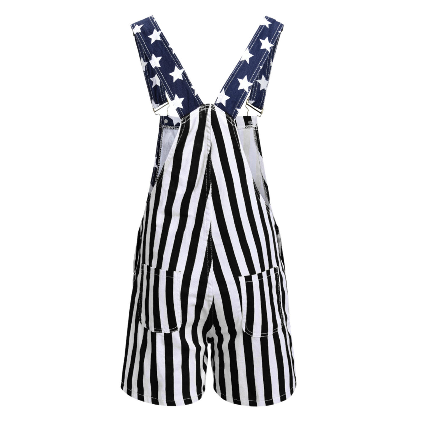 American Independence Day Flag Unisex Canvas Denim Jumpsuit