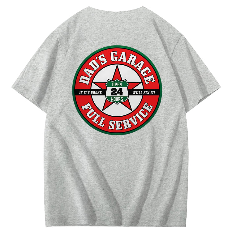 Dad's Garage Full Service If It's Broke We'll Fix It Printed Men's T-shirt