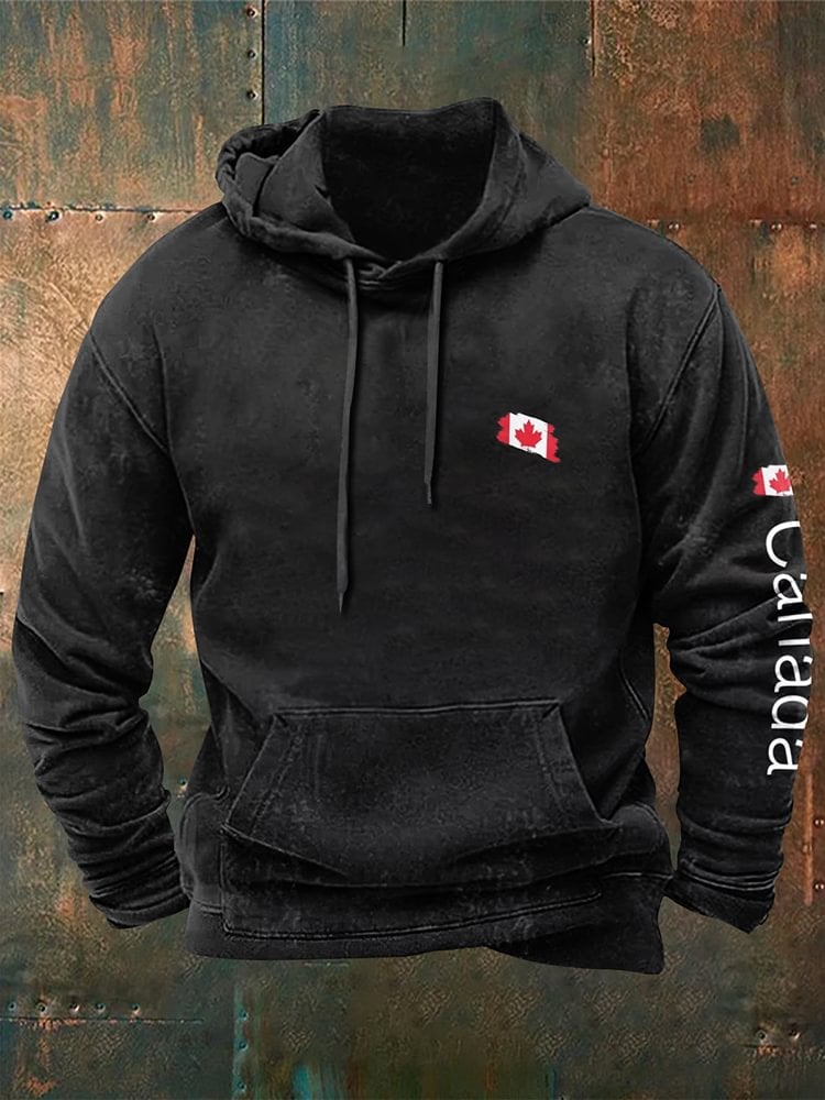 Men's Retro Canada Print Hoodie