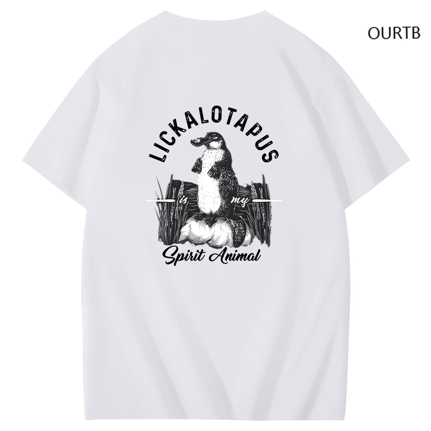 Lickalotapus Is My Spirit Animal Funny Art Pattern Print T-Shirt