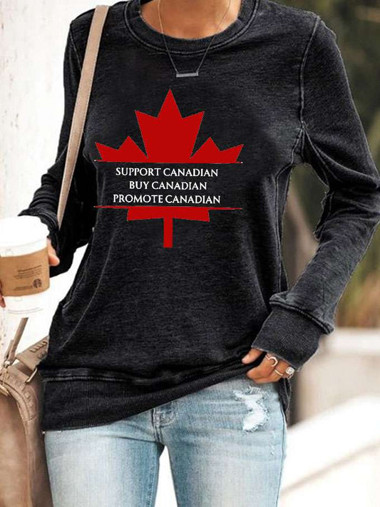 Women's Canada Support Canadian Printed Sweatshirt