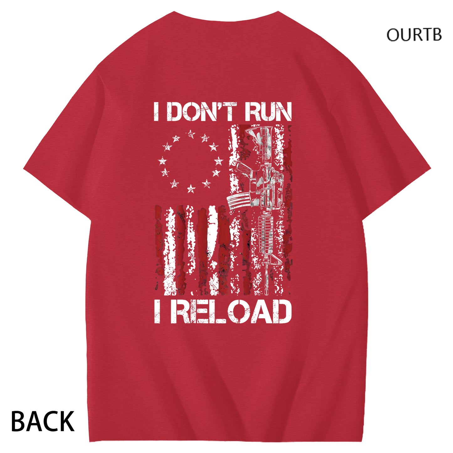 I Don't Run I Reload Art Pattern Print T-Shirt