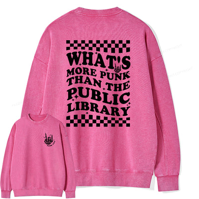 punk the public library Unisex Washed Sweatshirt