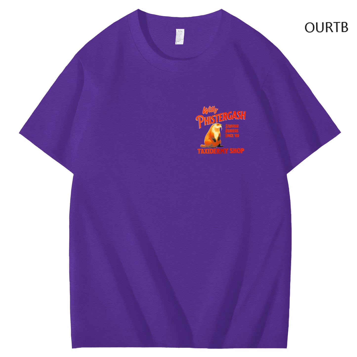 Willy Phistergash Stuffing Beavers Since'69 Taxidermy Shop Art Pattern Print T-Shirt