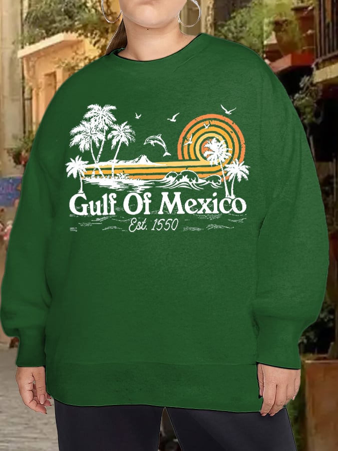 Women's Plus Size Gulf Of Mexico Print Sweatshirt