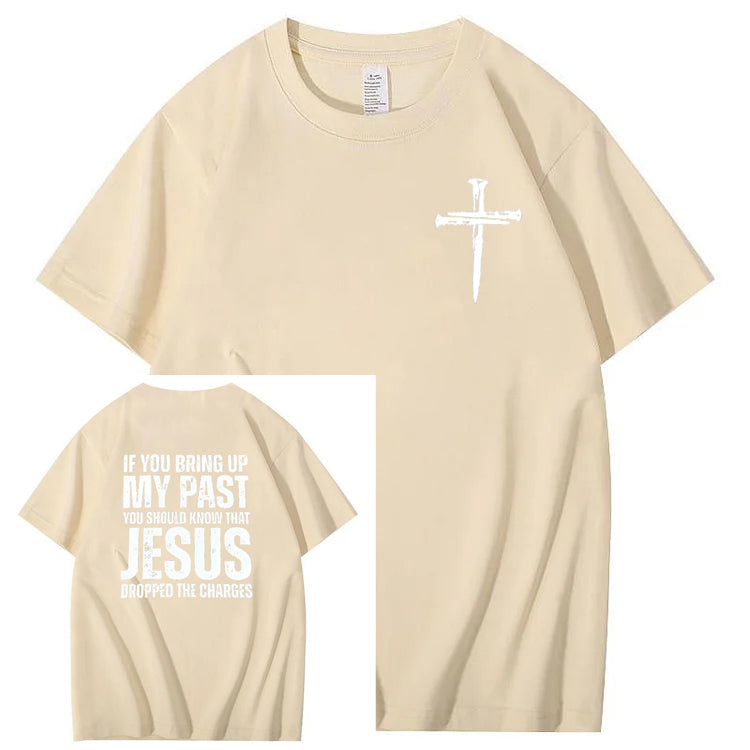 Bring Up My Past Jesus Pattern Print Crew Neck T-Shirt