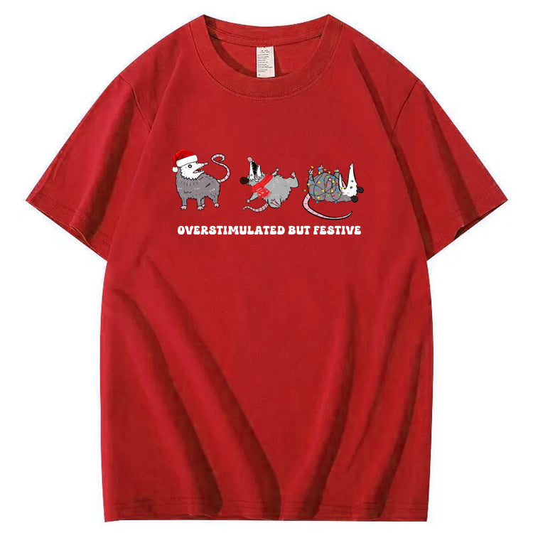 Overstimulated Festive Pattern  100% Cotton T-Shirt