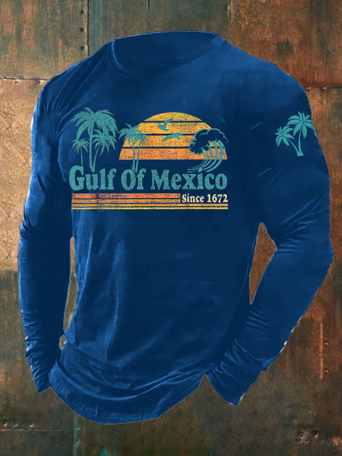Men's Gulf Of Mexico Print Long Sleeve Top