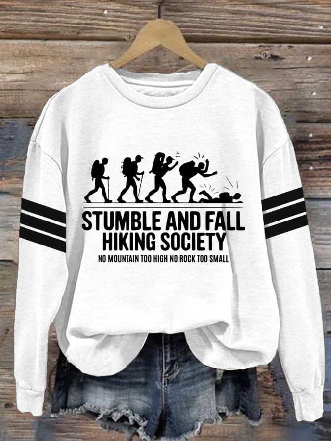 Women's Hiking Print Crew Neck Long Sleeve Sweatshirt