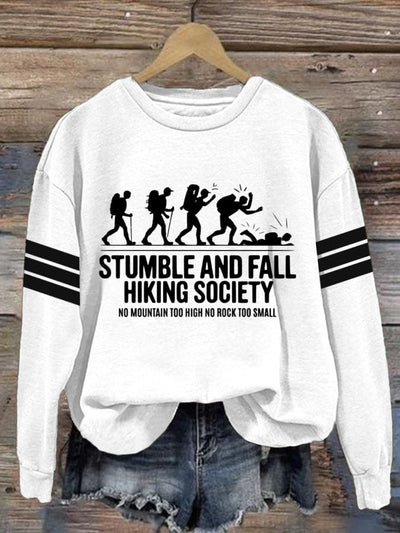 Women's Hiking Print Crew Neck Long Sleeve Sweatshirt
