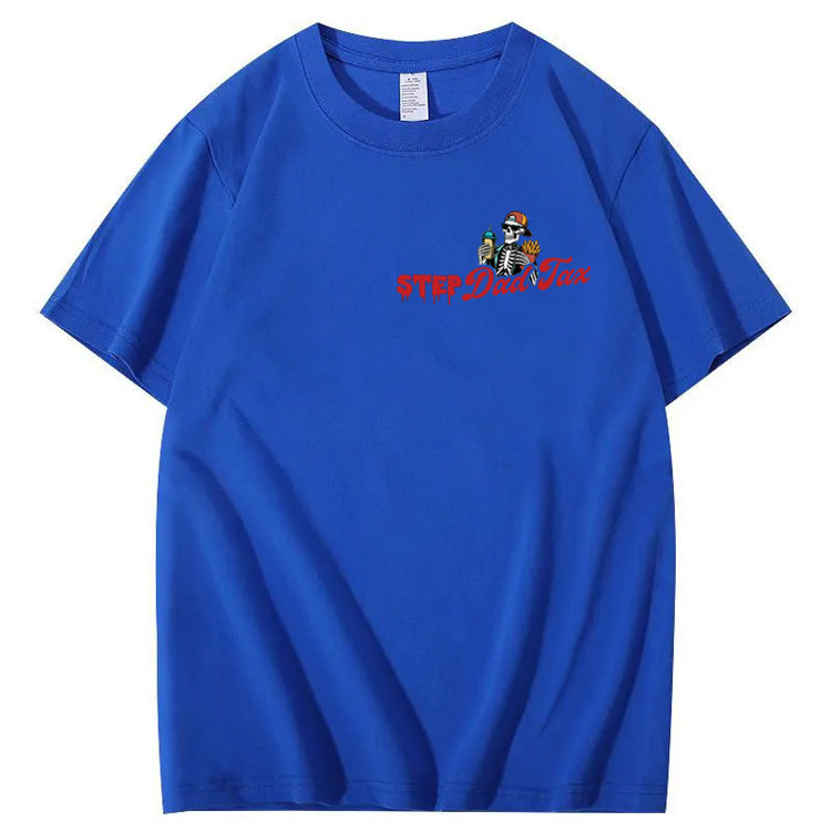 Step Dad Tax Pattern Print 100%Cotton T-Shirt