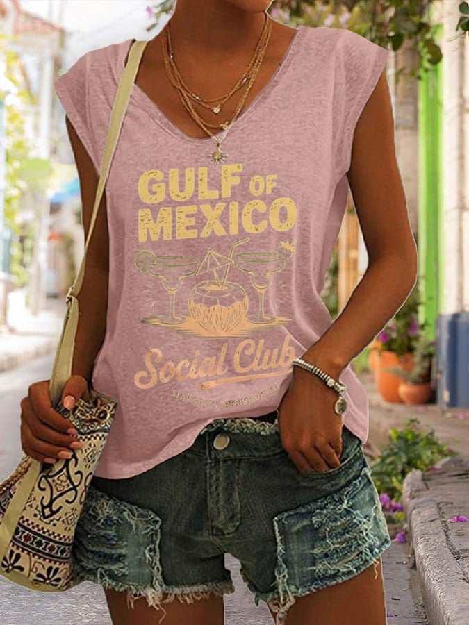 Women's Gulf Of Mexico Print Casual Vest
