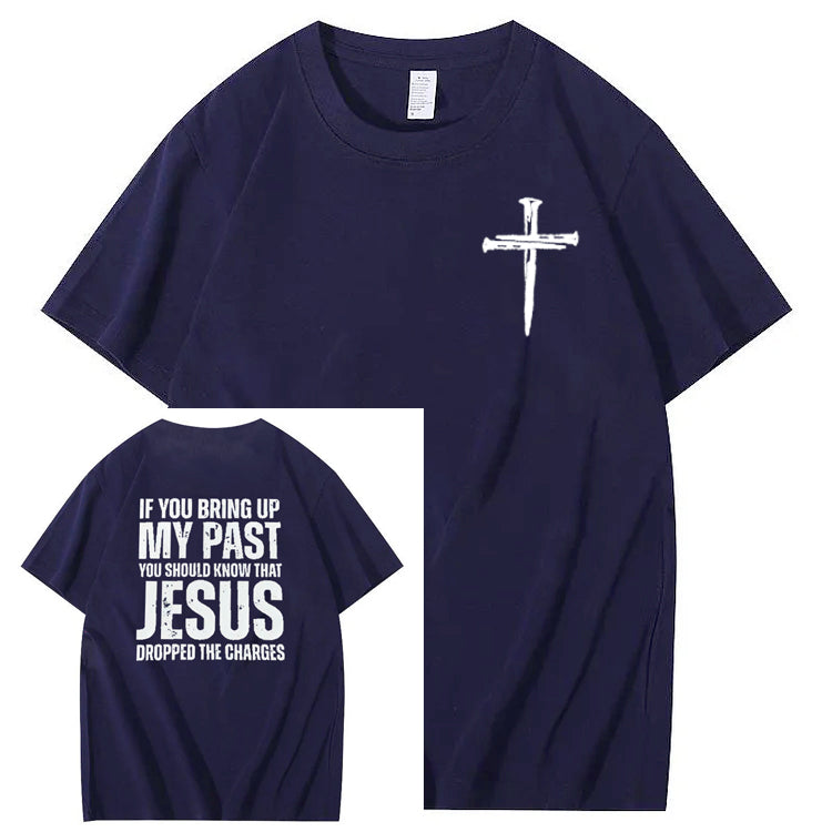 Bring Up My Past Jesus Pattern Print Crew Neck T-Shirt