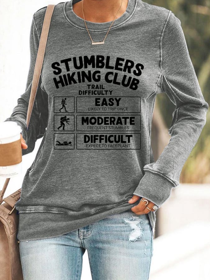 Women's Trail Difficulty Hiking Print Sweatshirt