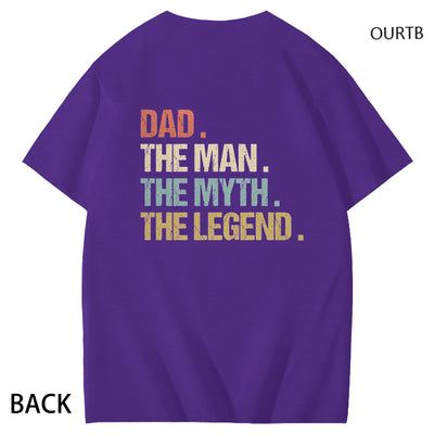 Dad The Man The Myth The Legend Funny Adult Couple Art Pattern Print T-Shirt