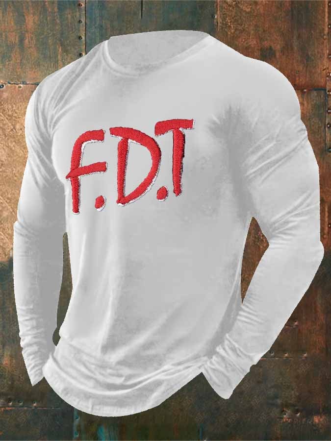 Men'S Retro FDT Print T-Shirt