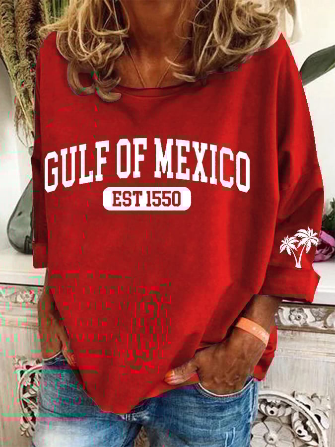 Women's Gulf Of Mexico Print Casual Sweatshirt