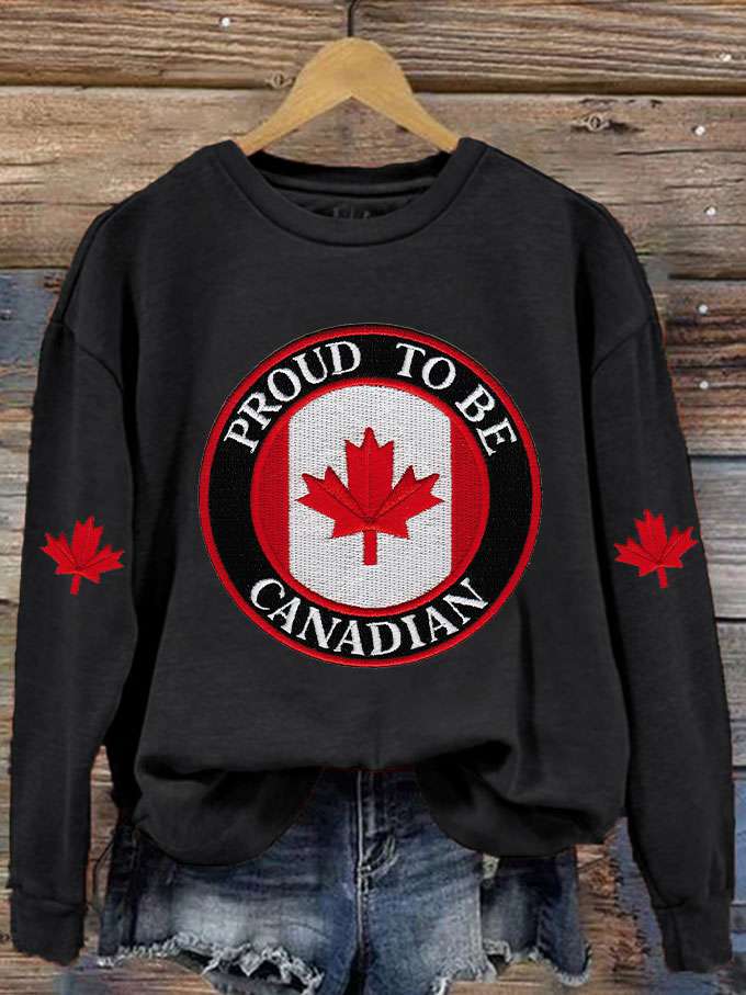 Women's Canada Proud To Be Canadian Printed Sweatshirt