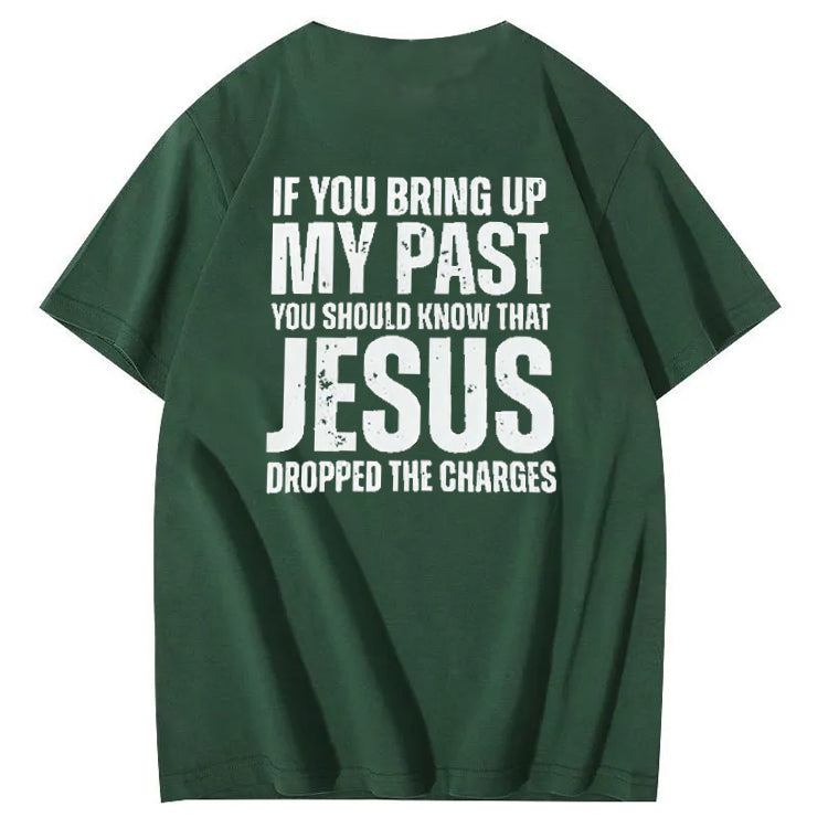 Bring Up My Past Jesus Pattern Print Crew Neck T-Shirt