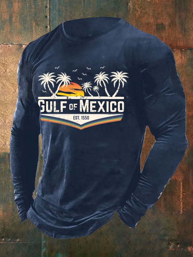 Men's Gulf Of Mexico Print Long Sleeve Top