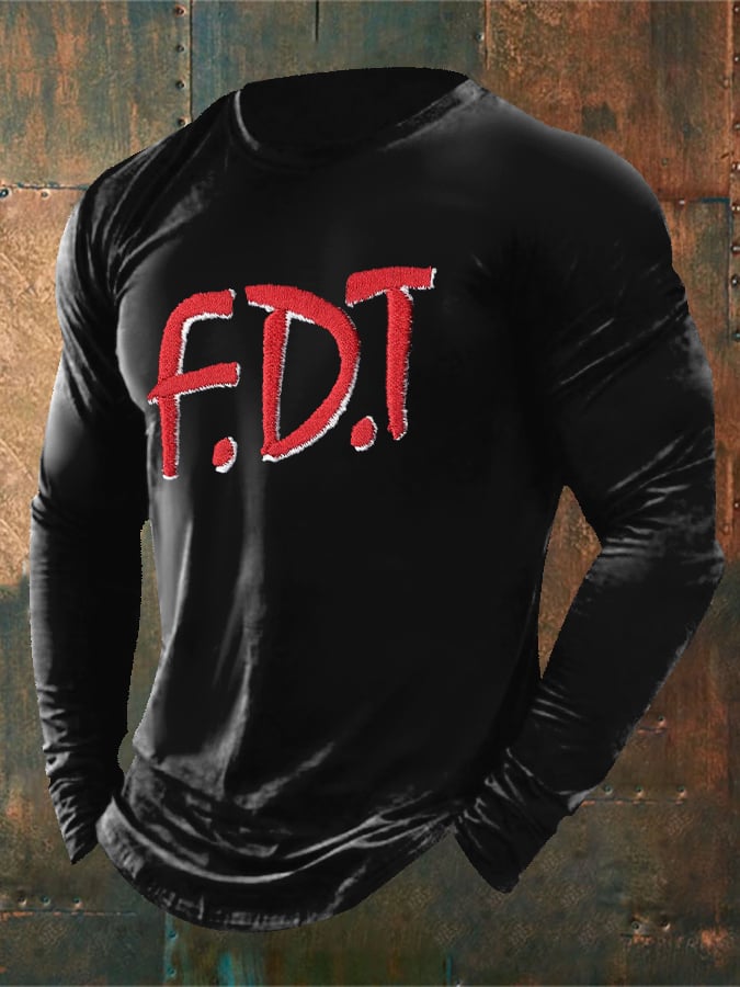 Men'S Retro FDT Print T-Shirt