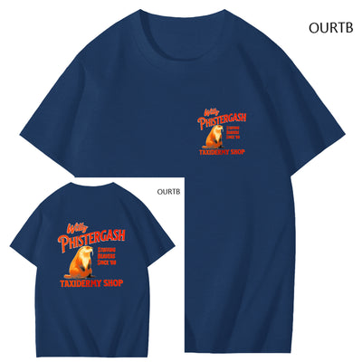 Willy Phistergash Stuffing Beavers Since'69 Taxidermy Shop Art Pattern Print T-Shirt