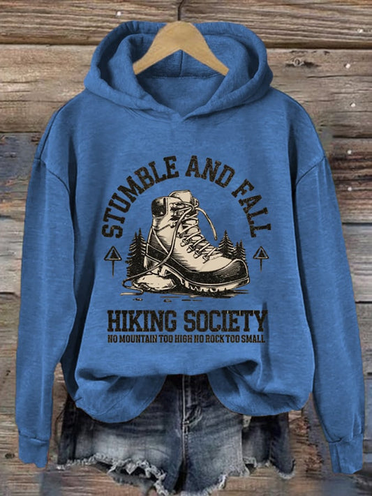 Women's No Mountain Too High No Rock Too Small Printed Hooded Long Sleeve Sweatshirt