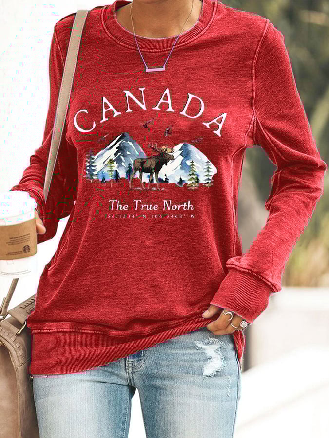 Women's Canada  Print Sweatshirt