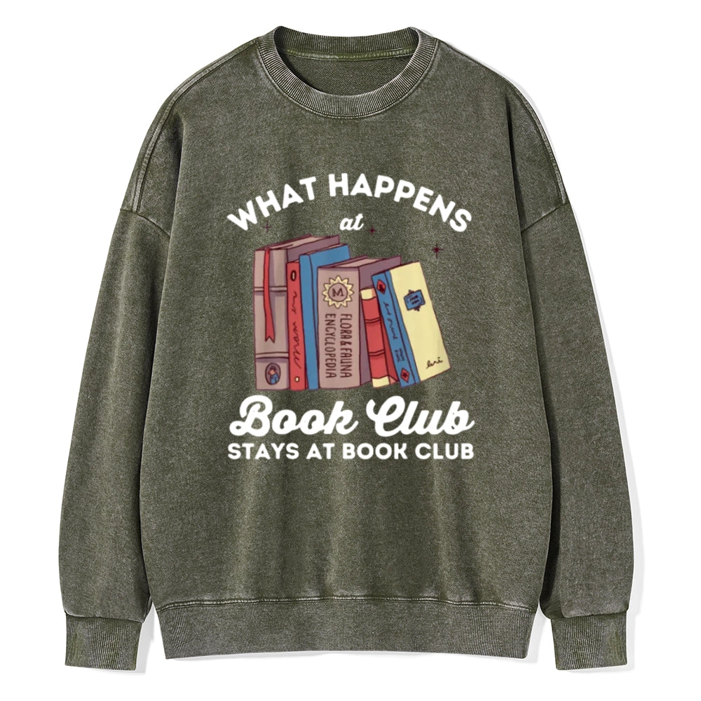 Stays At Book Club Book Unisex Washed Sweatshirt