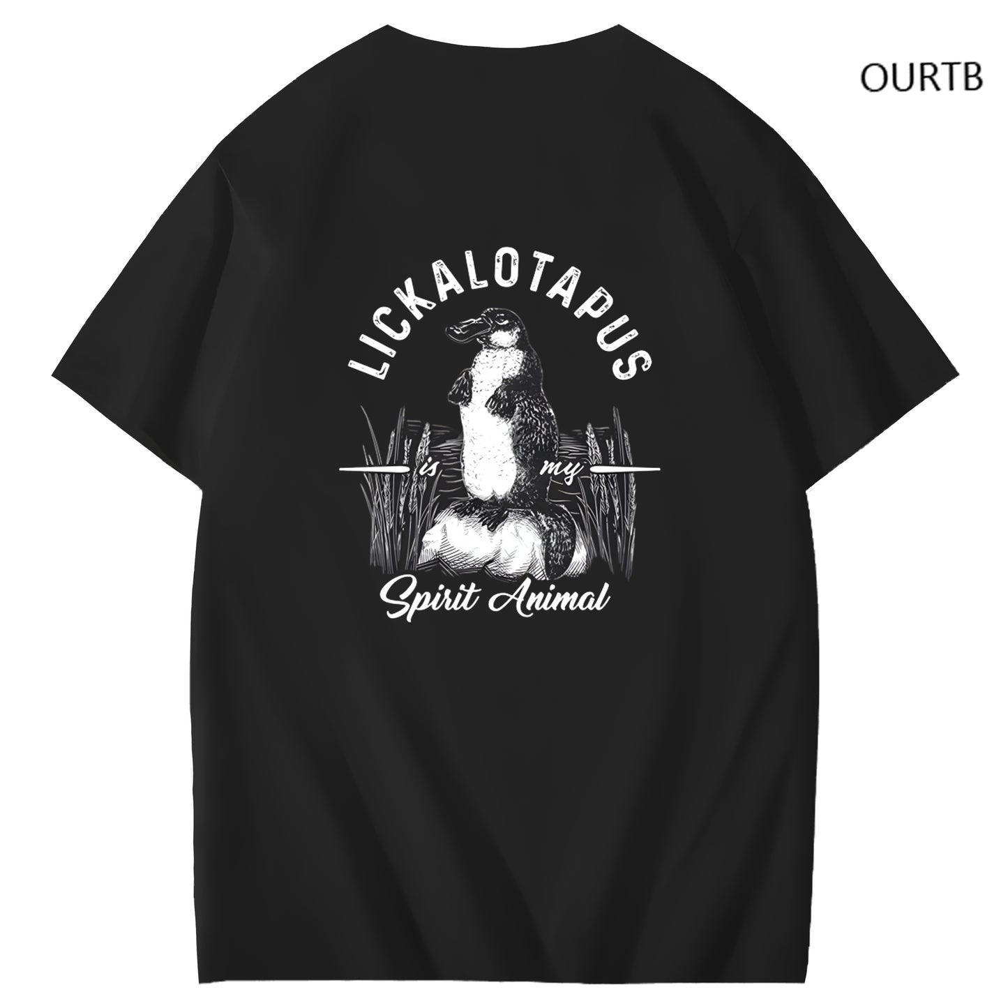 Lickalotapus Is My Spirit Animal Funny Art Pattern Print T-Shirt