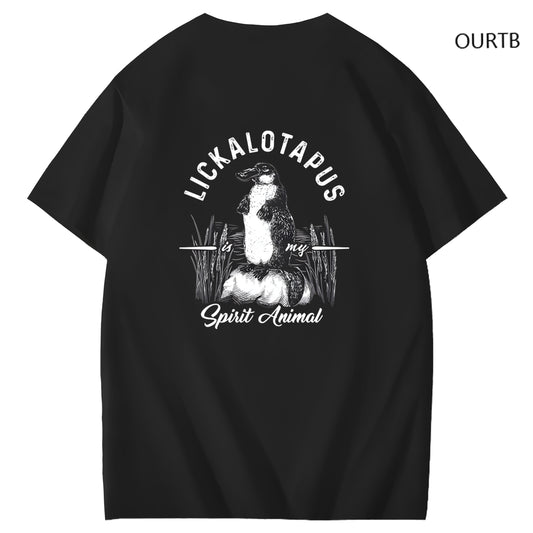 Lickalotapus Is My Spirit Animal Funny Art Pattern Print T-Shirt