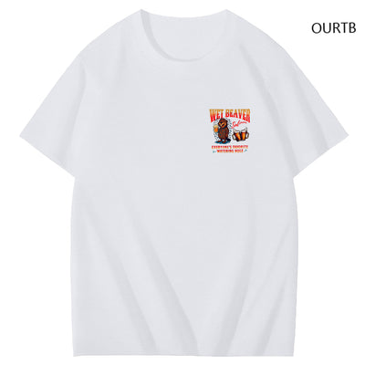 Wet Beaver Everyone's Favorite Watering Hole Funny Adoult Art Pattern Print T-Shirt