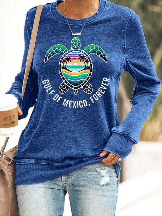 Women's Gulf of Mexico Forever Print Casual  Sweatershirt