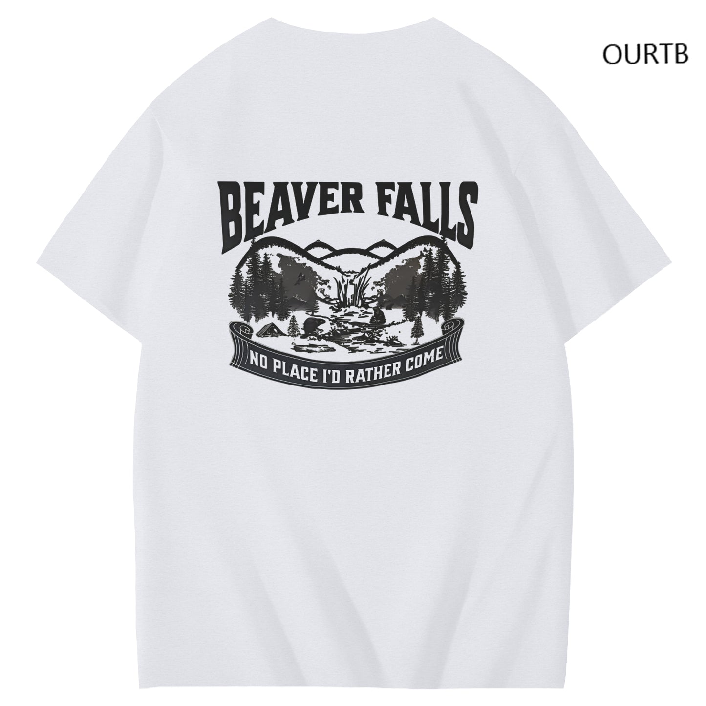 Beaver Falls No Place I'd Rather Come Funny Adoult Art Pattern Print T-Shirt