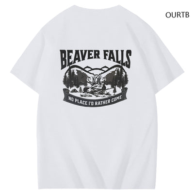 Beaver Falls No Place I'd Rather Come Funny Adoult Art Pattern Print T-Shirt