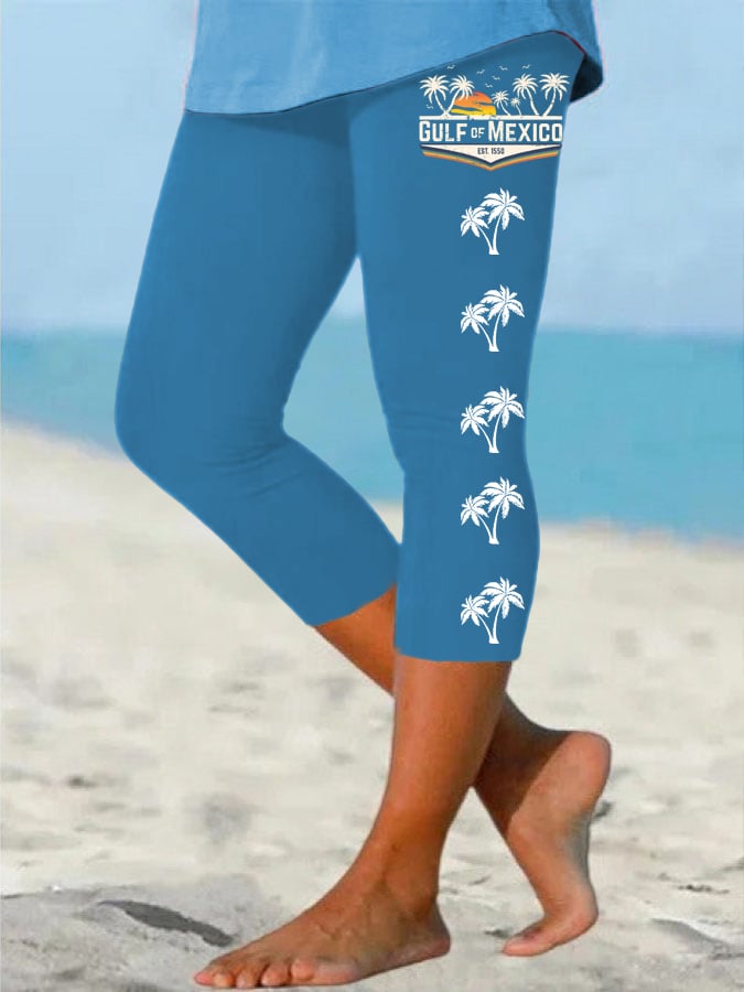 Women's Gulf Of Mexico Print Casual Leggings