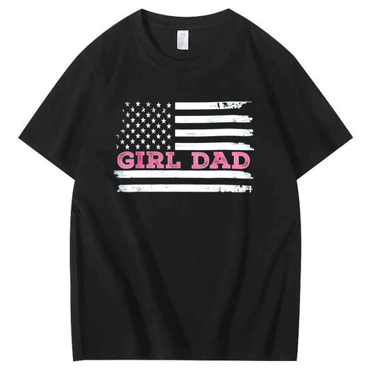 Girl Dad Pattern Print 100%Cotton T-Shirt