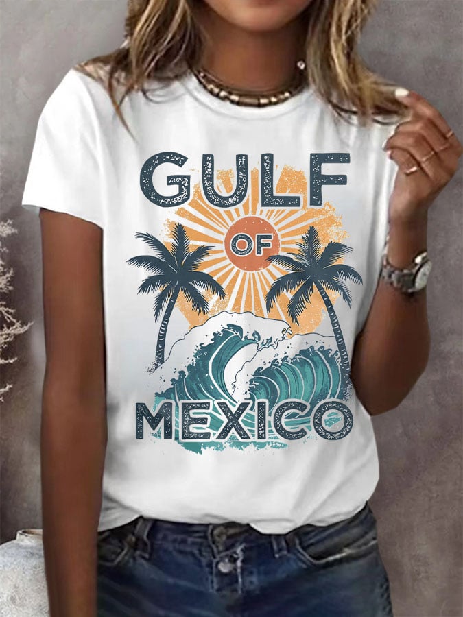 Women's Retro Gulf of Mexico Print T-Shirt