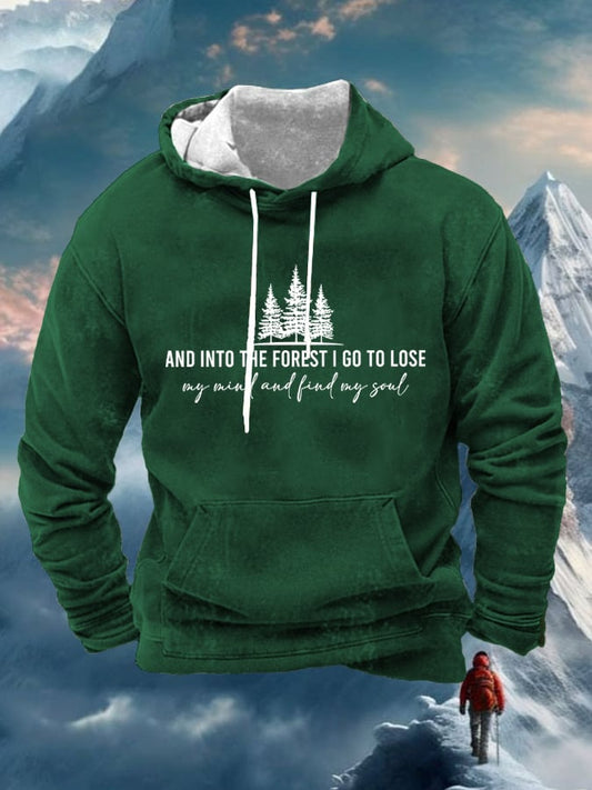 Men's Retro Hiking Outdoors Camping And Into The Forest I Go To Lose My Mind And Find My Soul Hiking Men's Hoodie