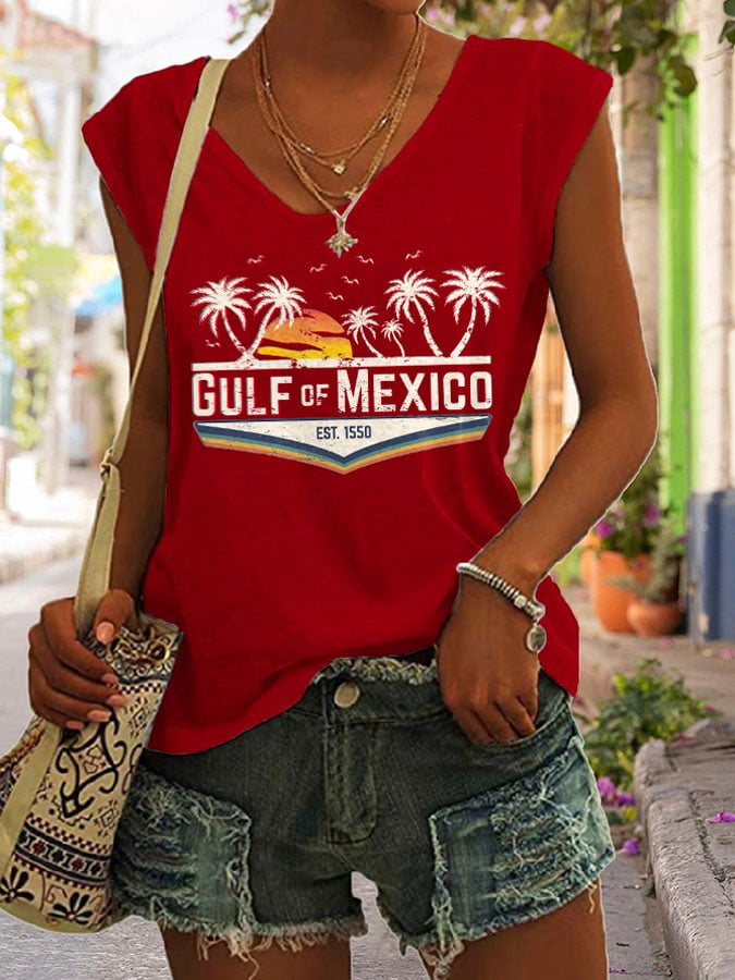 Women's Gulf Of Mexico Print Tank Top