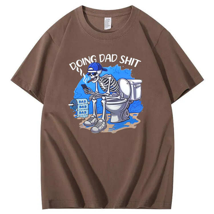 Doing Dad Shit  Pattern Print Crew Neck T-Shirt