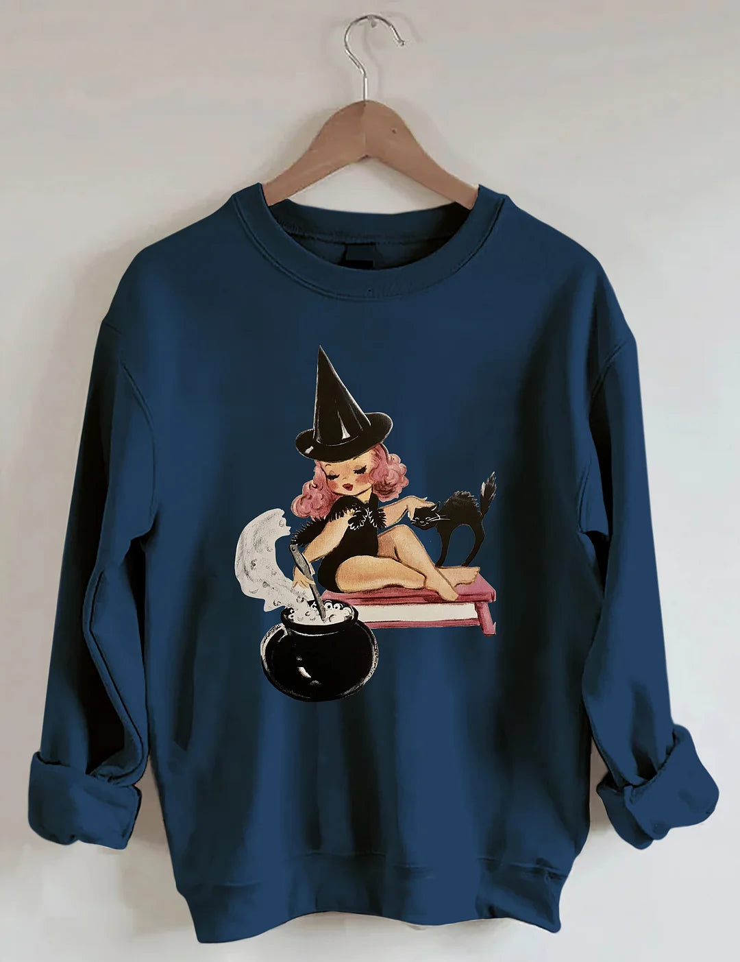 Halloween Little Witch Girl Cat Sweatshirt