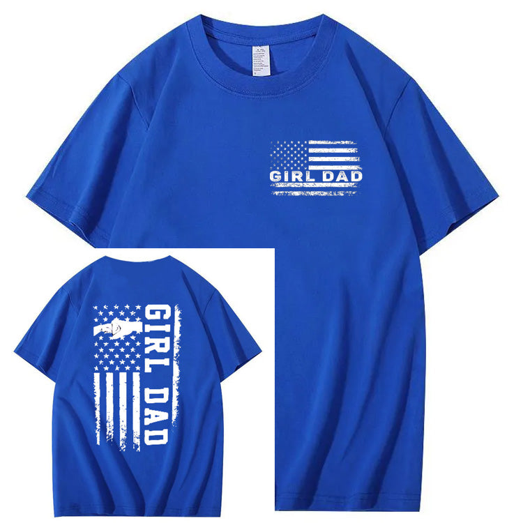 Girl Dad Pattern Print 100%Cotton T-Shirt
