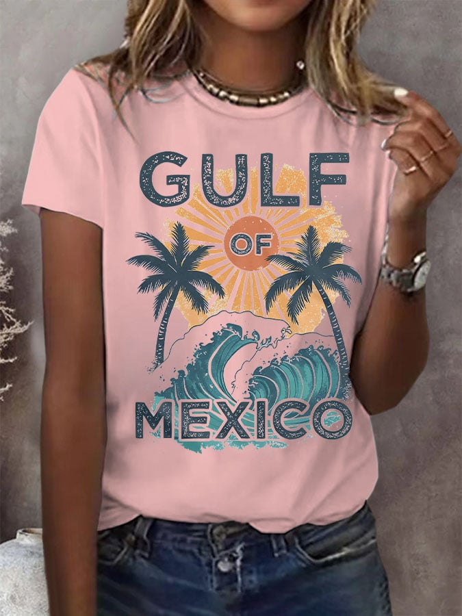 Women's Retro Gulf of Mexico Print T-Shirt