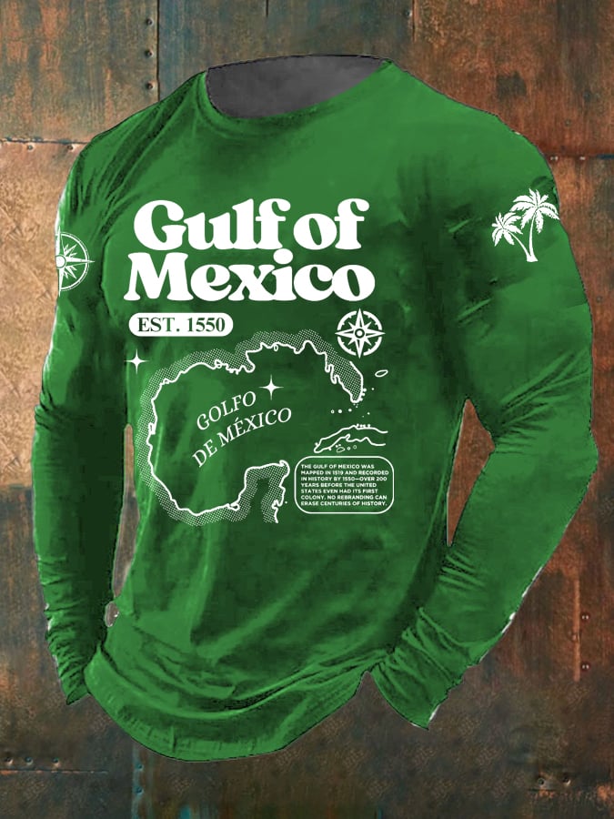 Men's Gulf Of Mexico Print Long Sleeve Top