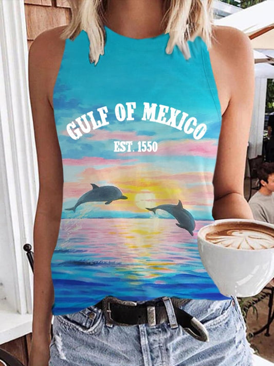Women's Gulf Of Mexico Print Tank Top